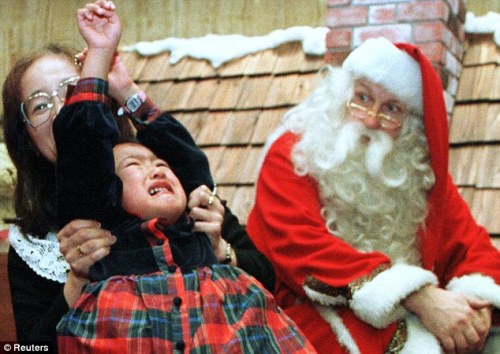 Terrified Child in Santa's Grotto   image credit The Daily Mail
